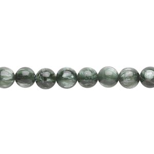 Seraphinite 1pkg1, round bead natural 15.5-16 inch 6mm