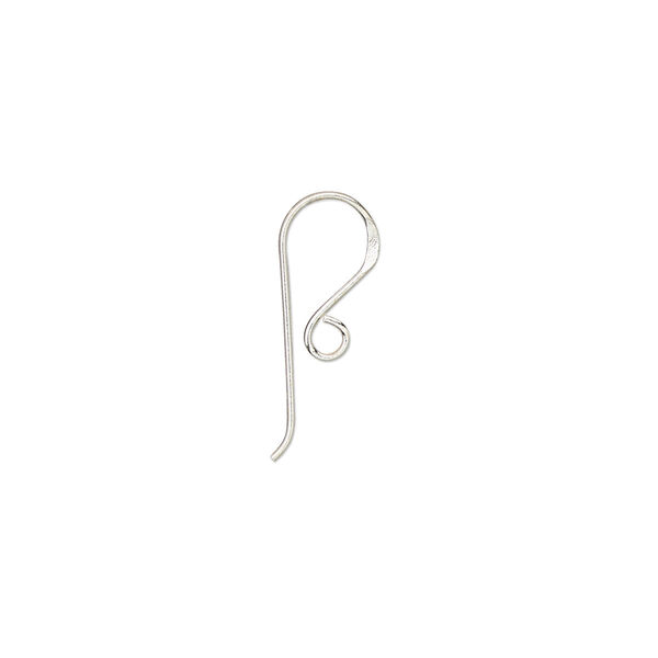 Ear wire fishhook 1pkg6 sterling silver, 11mm / open loop, 20 gauge 3 pair image number 0