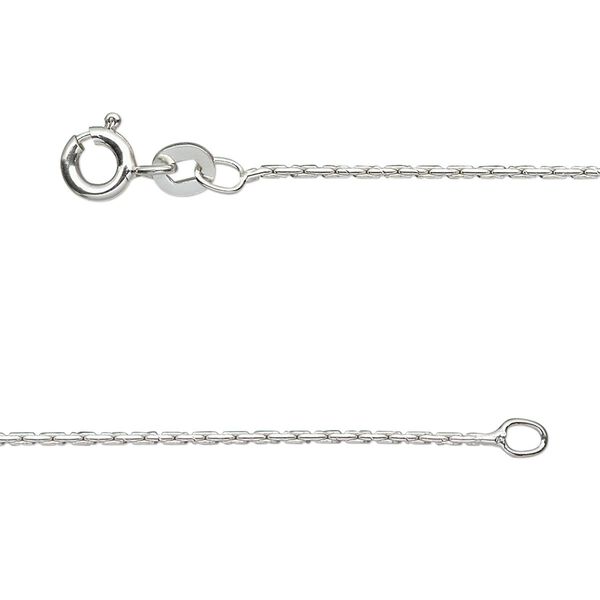 Chain, Gossamer™, sterling silver, 0.9mm round cable, 18-inch with springring clasp. Sold individually. image number 0