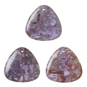 Crazy lace agate 1pkg1, flat-sided triangle focal 46x46x43mm
