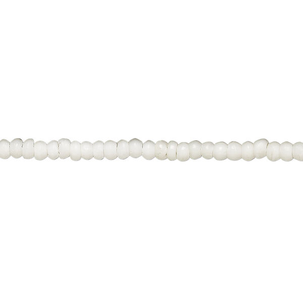 Bead, bone (bleached), white, 2mm round. Sold per 15-1/2" to 16" strand. image number 0