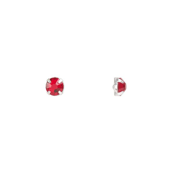 Bead 1440pk rose montees light Siam silver plate, Preciosa Czech crystal 3.8-4mm round SS16 image number 0