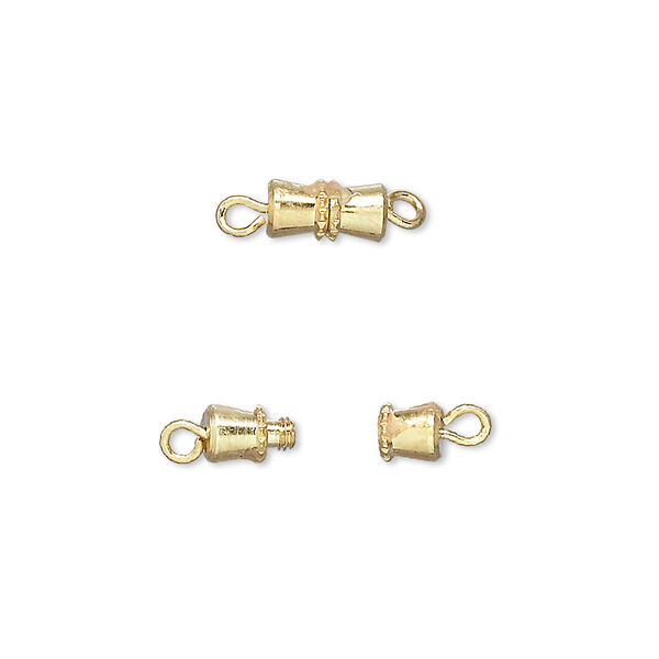 Clasp, barrel, gold-finished brass, 8x4mm. Sold per pkg of 10. image number 0