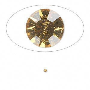 Chaton, glass rhinestone, light topaz, foil back, 1.4-1.5mm faceted round, PP8. Sold per pkg of 72.