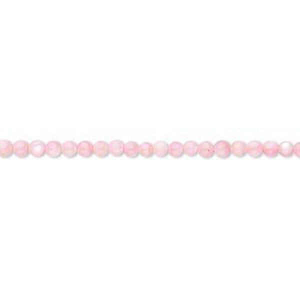 Bead, mother-of-pearl shell (dyed), pink, 2mm round. Sold per 15" to 16" strand. image number 0