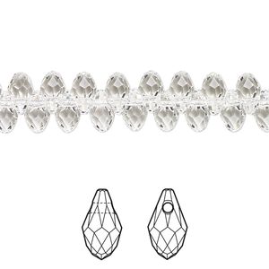 Briolette 360pk crystal, Swarovski® 7x4mm pendant drop 6007