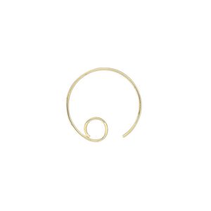 Ear wire 1pkg100 gold-plated, 16mm round / open loop, 22 gauge brass 50 pair