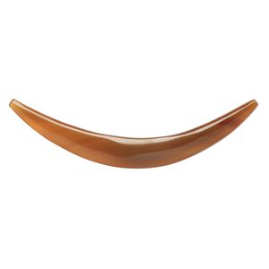 Component, horn (dyed), golden, 9-10.5mm wide, 3 x 3/4 inch to 3-1/4 x 1 inch undrilled flat curve with tapered 4-5mm ends. Sold individually.