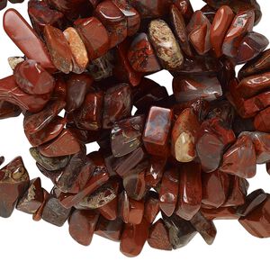 Bead, brecciated jasper (natural), medium chip with 0.4-0.6mm hole, Mohs hardness 6-1/2 to 7. Sold per 34-inch strand.