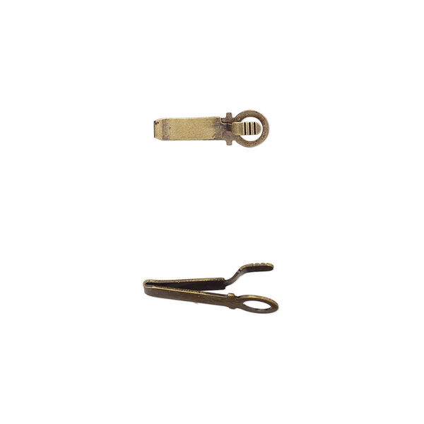 Replacement clasp tab, antique gold-plated brass, 12x4mm. Sold per pkg of 10. image number 0