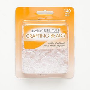 Bead mix, acrylic, clear, 13x13mm-18x18mm paddle wheel. Sold per pkg of 140.