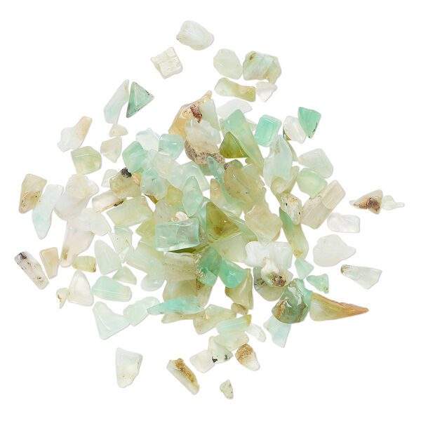 Inlay chip, green Peruvian opal (natural), mini undrilled chip, Mohs hardness 5 to 6-1/2. Sold per 10-gram pkg. image number 0