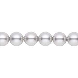 Pearl 250pk light grey, Crystal Passions® 8mm round 5810