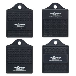 Bead counter set, plastic, black, measures 3, 4, 6 and 8mm beads, 4x3 inches with slider. Sold per 4-piece set.