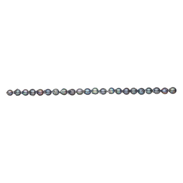 Freshwater pearl 1pkg1, freeform, 15.5-16 inch blue peacock 8-9mm cultured image number 1