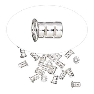 Crimp, sterling silver, 4x3mm tube, 1.4mm inside diameter. Sold per pkg of 10.