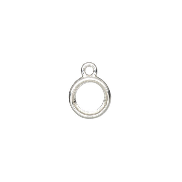 Drop, Almost Instant Jewelry®, sterling silver, 10mm round with open back and SS39 rivoli setting. Sold individually. image number 0