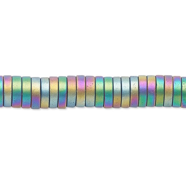 Hemalyke™ 1pkg1, matte electroplated heishi bead 8 inch 4x1mm image number 0