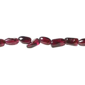 Rhodolite garnet 1pkg1, hand-cut oval / tube bead, 13 inch 6x3mm-9x5mm