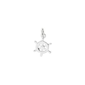 Charm. sterling silver, 9mm wheel. Sold per pkg of 4.