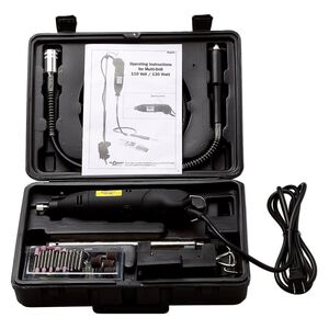 Rotary tool, steel, grinding and polishing set with case. Sold individually.