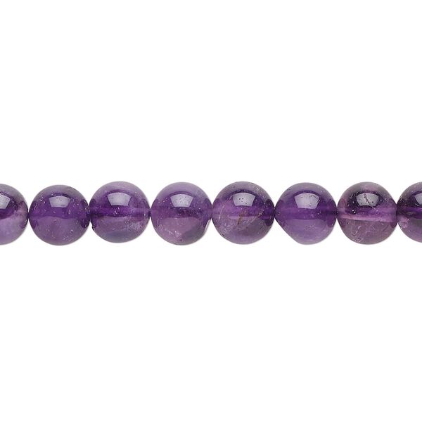 Amethyst 1pkg1, hand-cut round bead natural 15.5-16 inch 7mm image number 0