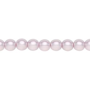 Bead, Czech pressed glass, pearlized plum, 6mm round. Sold per 15-1/2" to 16" strand, approximately 65 beads.