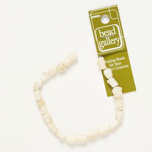 Bead bamboo coral 1pk 8x4mm-13x7mm stick, white bleached 8 inch