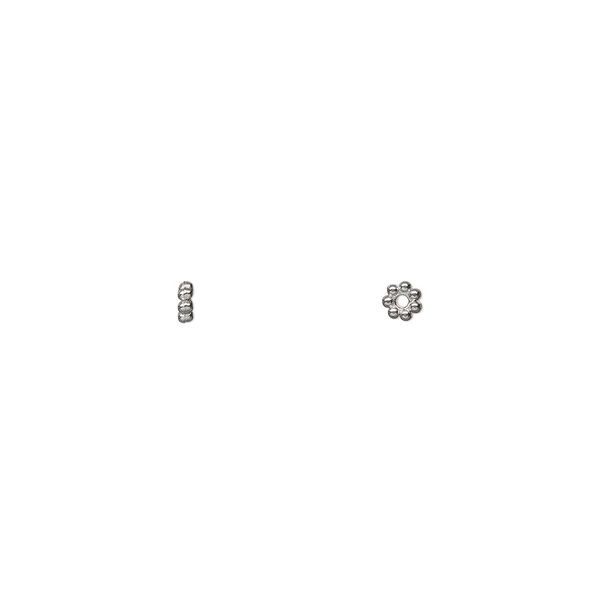 Bead, stainless steel, 3x1mm beaded rondelle. Sold per pkg of 12. image number 0