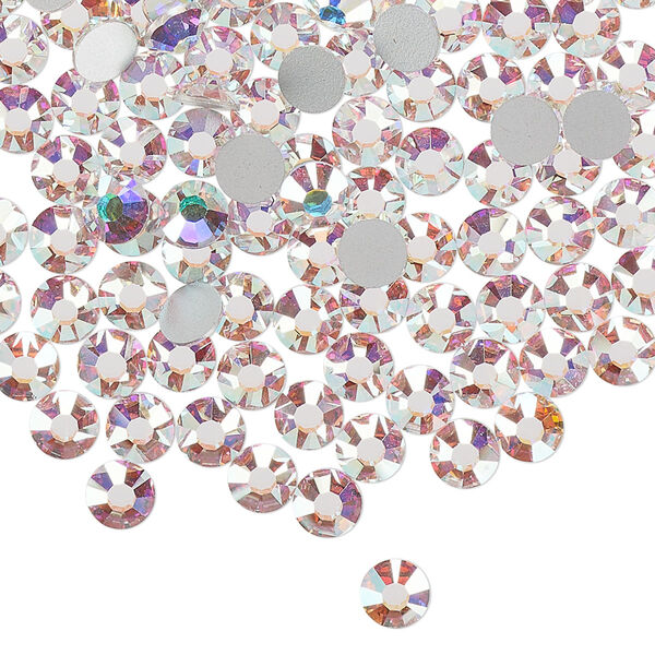 Flat back, Dance With Me™ crystal rhinestone, crystal AB, foil back, 4.6-4.8mm rose, SS20. Sold per pkg of 144 (1 gross). image number 0