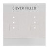 Earring card, flocked plastic, grey and black, 2x2-inch square with "SILVER FILLED." Sold per pkg of 25. image number 0