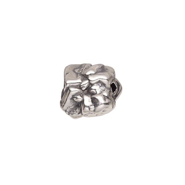 Bead 1pkg1 sterling silver, 16x13mm nugget, electroformed / antiqued JBB Findings image number 0