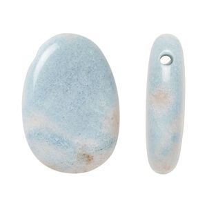 Trolleite 1pkg1, top-drilled puffed oval focal natural 30x21mm