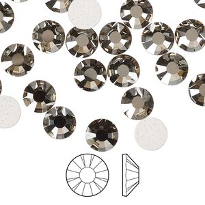 Flat back 12pk crystal Biarritz foil back, Preciosa MAXIMA Czech crystal hotfix rhinestone 7.069-7.272mm chaton rose round SS34