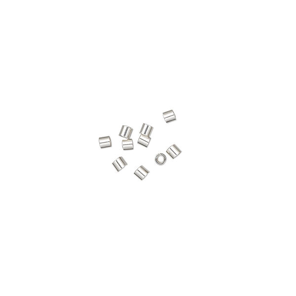 Crimp, sterling silver, 1.6mm tube. Sold per pkg of 10. image number 0
