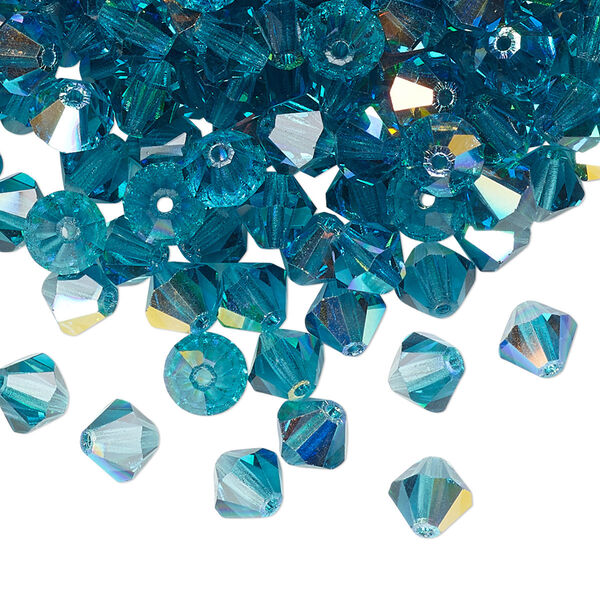 Bead 24pk indicolite AB, Preciosa Czech crystal 6mm bicone image number 0