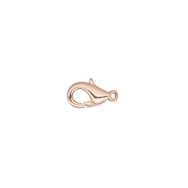 Clasp, lobster claw, copper-plated brass, 10x6mm. Sold per pkg of 10. image number 0