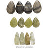 Focal and drop mix, multi-gemstone (natural / coated) and glass, mixed colors, 16x12mm-40x25mm mixed shape with flat back, C grade, Mohs hardness 3 to 7. Sold per pkg of (3) 3- to 5-piece sets. image number 1