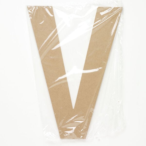 Supply 1pkg1, medium-density fiberboard, tan, 12x8-3/4 inch "V". image number 0