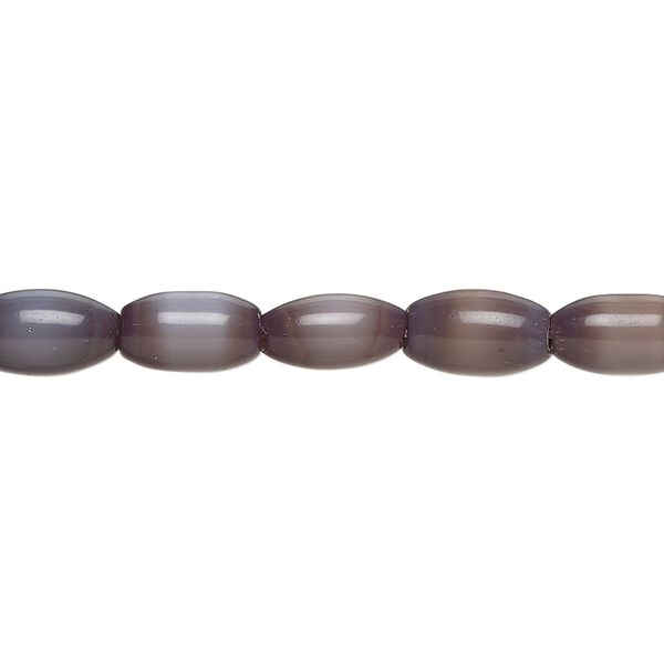 Bead, fiber optic glass, pkg/14 inch, opaque dark purple, 10x5mm center-drilled oval. image number 0