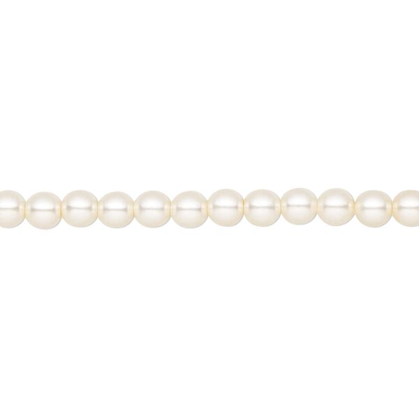 Pearl 50pk light creamrose, Preciosa Czech crystal 4mm round image number 0