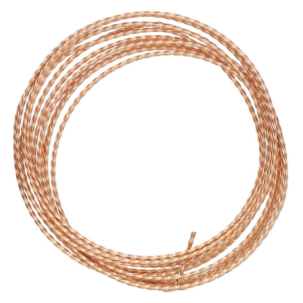 Wire, ParaWire™, copper, twisted square, 18 gauge. Sold per 8-foot section. image number 0