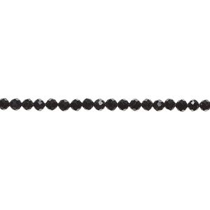 Black spinel 1pkg1, hand-cut faceted round bead natural 13 inch 2.5mm