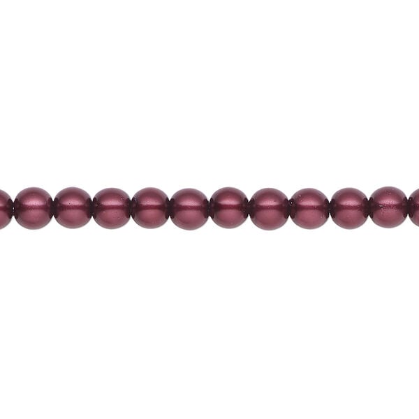 Pearl 1pk bordeaux, Celestial Crystal&reg; 4mm round 15.5-16 inch image number 0