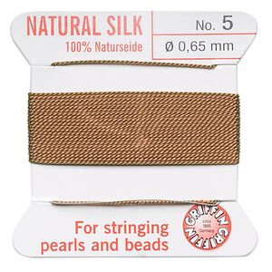 Thread, Griffin, silk, cornelian, size #5. Sold per 2-meter card (approximately 78 inches).