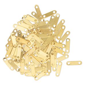 Spacer bar, antique gold-finished brass, 9x3mm 2-strand, fits up to 6mm round beads. Sold per pkg of 100.