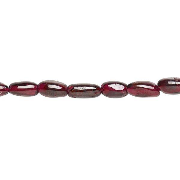 Garnet 1pkg1, hand-cut oval bead 15.5-16 inch 7x4mm-11x6mm image number 0
