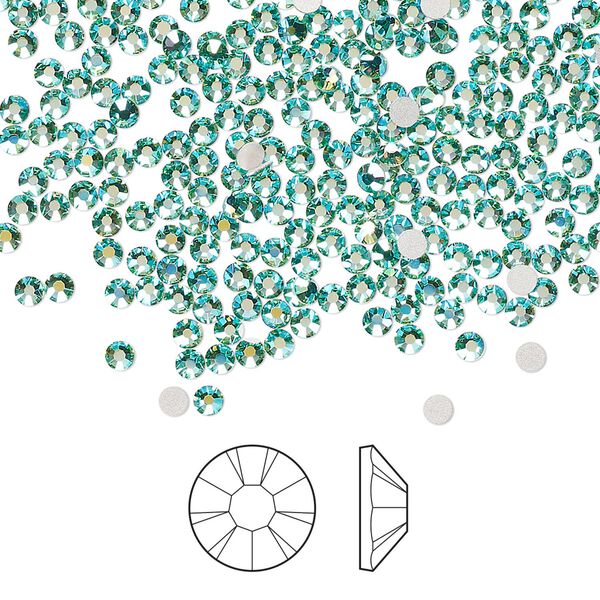 Flat back 1440pk Caribbean Sea AB foil back, Preciosa MAXIMA Czech crystal rhinestone 2.1-2.3mm chaton rose round SS7 image number 0