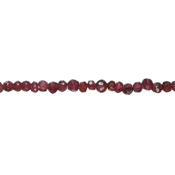 Rhodolite garnet 1pkg1, hand-cut faceted uneven round bead, 13 inch 2-3mm image number 0