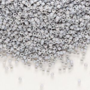 Seed bead, Delica®, glass, pkg/250g, #11 round, opaque matte rainbow shark fin grey (DB-2320).